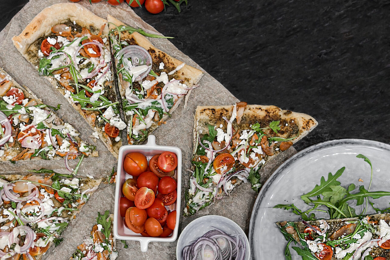 Kanakebabpizza uunipannulla